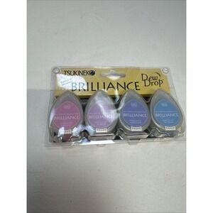 4-Pack Brilliance Dew Drop Inkpads for Stamping Assorted Jewel Tones Set